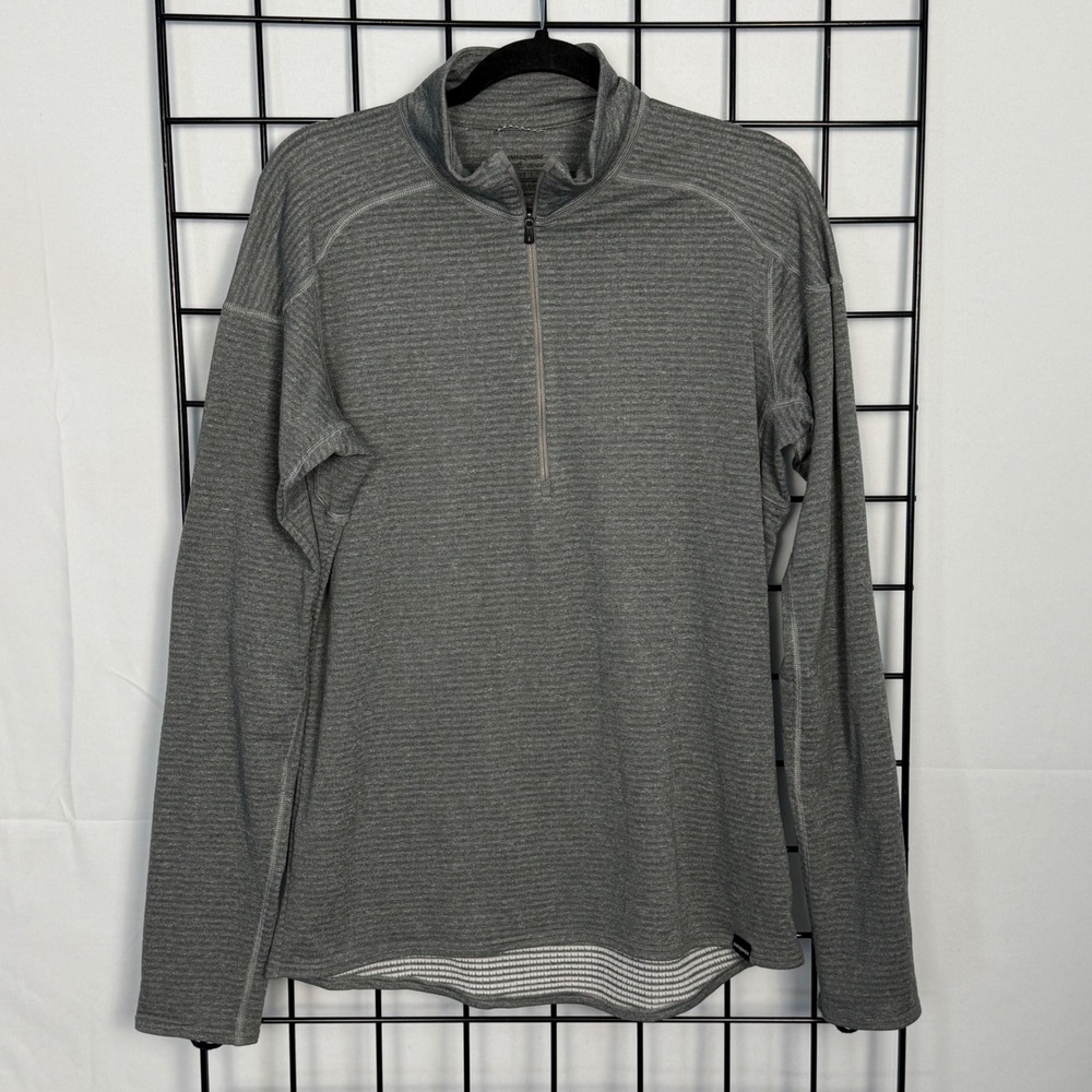 Patagonia Capilene Pullover Mens L Gray Polartec Expedition Weight 1/4 Zip‎